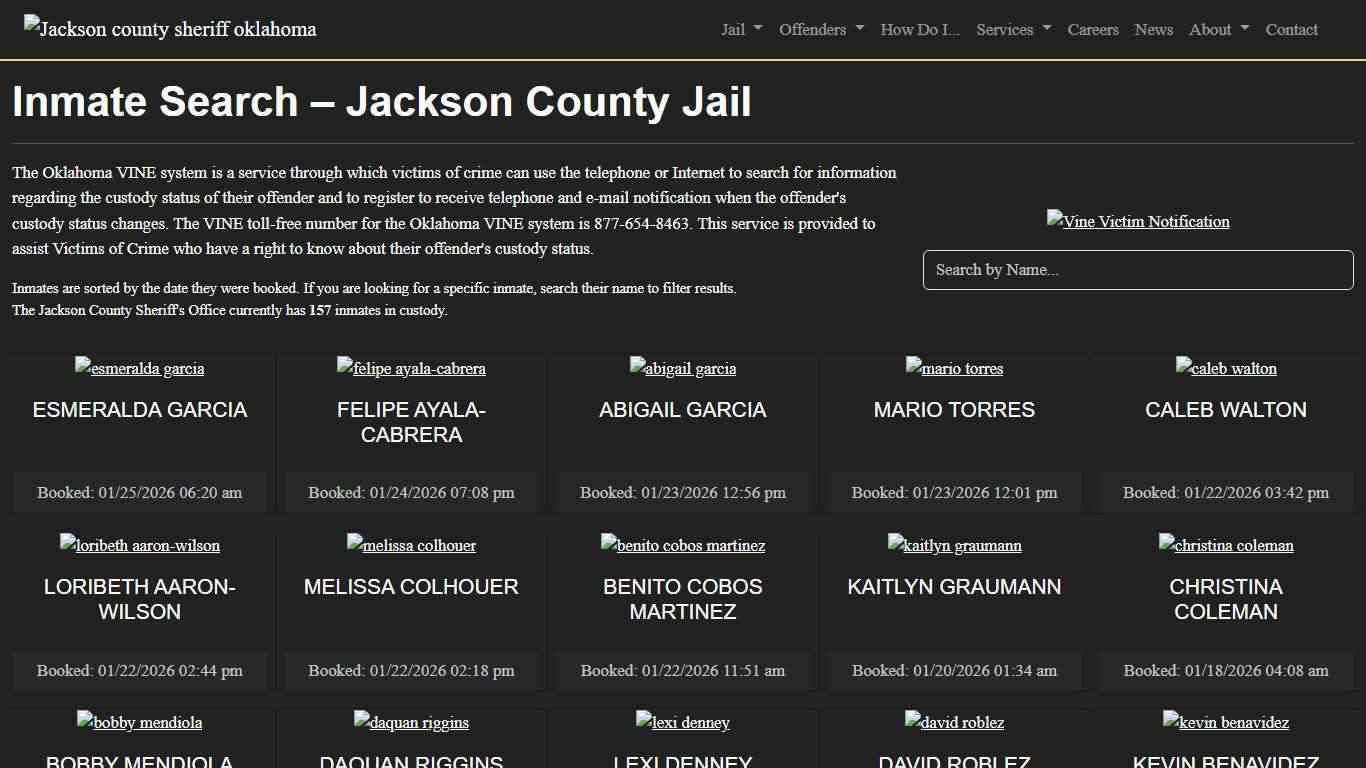 Inmate Search Jackson County Sheriff's Office
